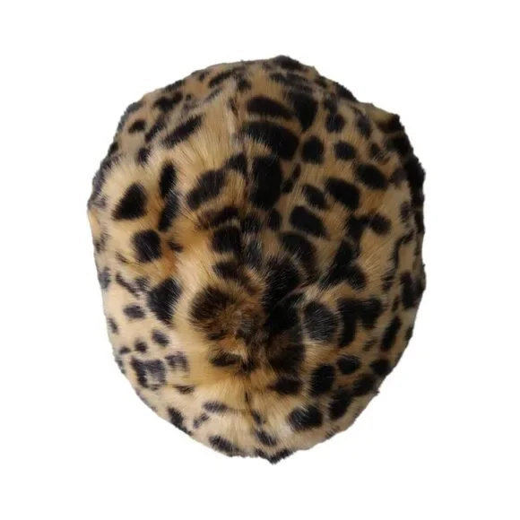 Dolce & Gabbana Brown Leopard Fur Women Bucket Hat Hats